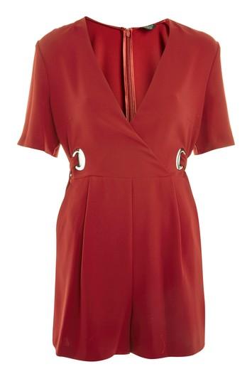Topshop Petite Eyelet Belted Playsuit