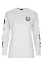 Topshop Long Sleeve Arm Graphic T-shirt