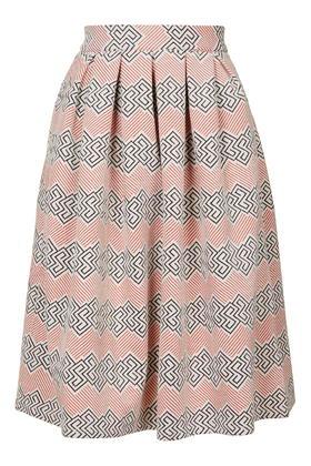 Topshop Petite Jacquard Midi Skirt