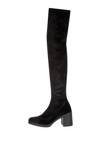 Topshop Cupid Velvet Over The Knee Boots
