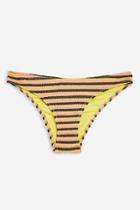 Topshop Textured Striped Bikini Bottoms