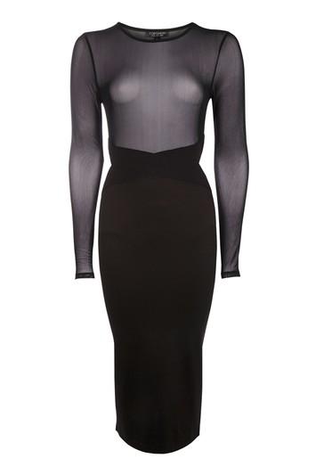 Topshop Mesh Top Bodycon Dress