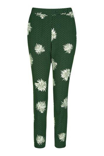 Topshop Petite Floral Spot Cigarette Trousers