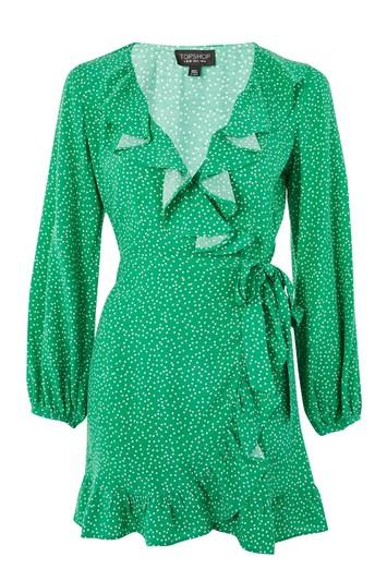 Topshop Spotted Ruffle Tea Dress
