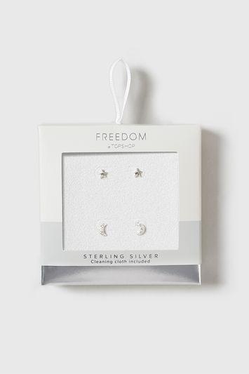 Topshop Sterling Silver Fine Bar Earring Pack
