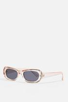 Topshop Maddy Oval Peach Sunglasses