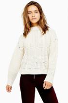Topshop Petite Ivory Recycled Crew Neck Jumper