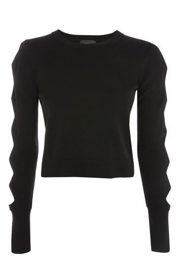 Topshop Petite Bow Sleeve Crop Jumper