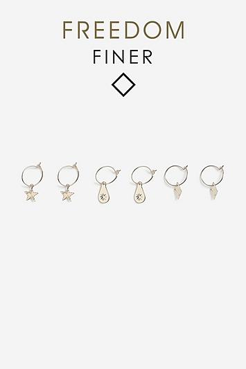 Topshop Finer 3 Pack Engraved Drop Earrings