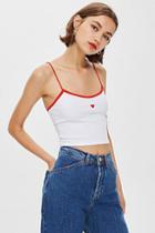 Topshop Heart Embroidered Cami Top