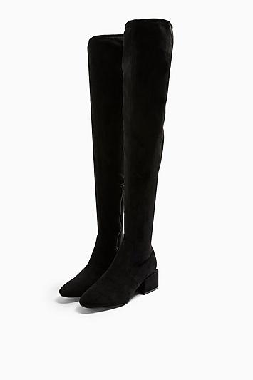 Topshop Texas Black Over The Knee Boots