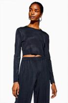 Topshop *knitted Crop Long Sleeve Top By Boutique