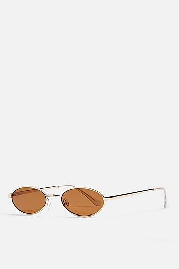 Topshop Slender Metal Gold Sunglasses