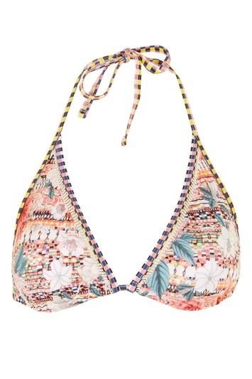 Topshop Floral Aztec Print Triangle Bikini Top