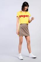Topshop *'super' Slogan T-shirt By Glamorous