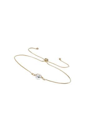 Topshop Gold Faceted Stone Adjustable Bracelet
