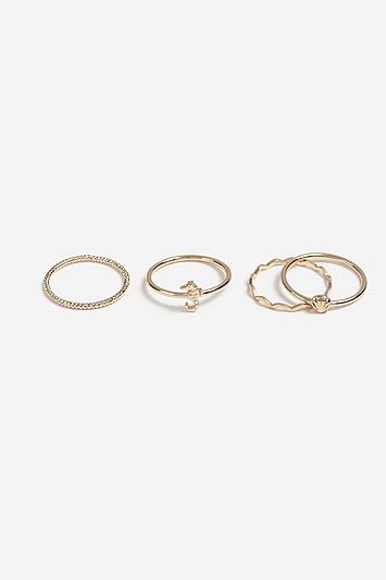 Topshop *shell And Sea Multipack Rings