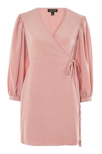 Topshop Ovoid Sleeve Wrap Dress