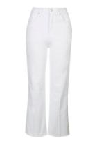 Topshop Moto White Cropped Wide Jeans