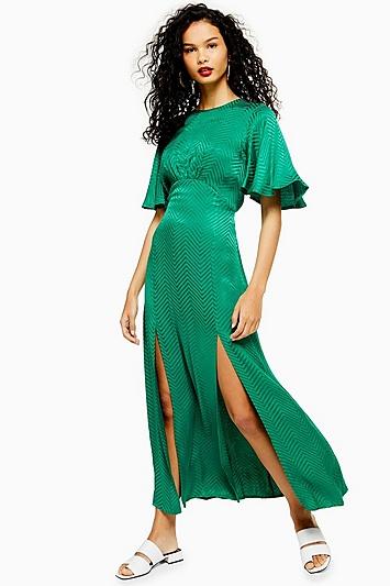 Topshop Austin Jacquard Angel Sleeve Maxi Dress