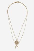 Topshop *coin And Horn Two Row Necklace