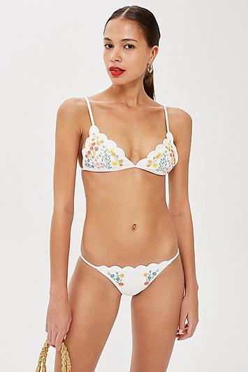 Topshop Ditsy Embroidered Tie Side Pants