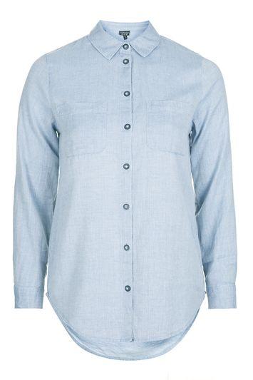 Topshop Washed Chambray Shirt