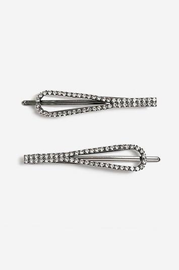 Topshop *curved Rhinestone Hair Clips