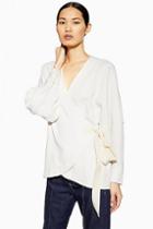 Topshop *collarless Wrap Top By Boutique