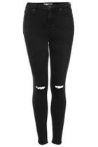 Topshop Tall Moto Black Ripped Jamie Jeans