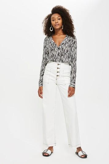 Topshop Moto High Rise Wide Leg Jeans