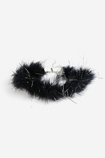 Topshop *halloween Fluffy Glitter Choker