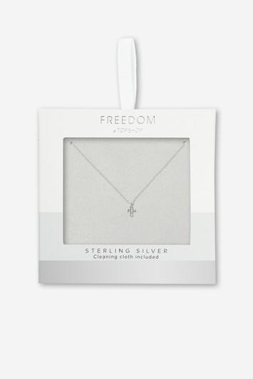 Topshop Sterling Silver Cross Ditsy Necklace