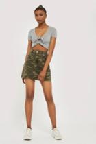 Topshop Tall Camouflage Denim Skirt