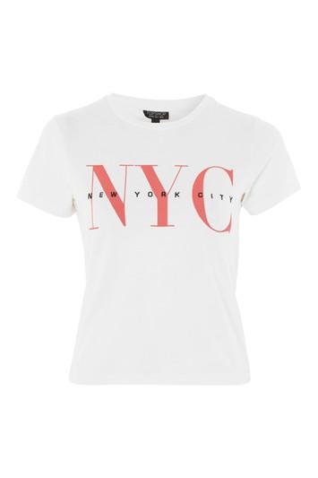 Topshop 'nyc' Slogan Neat T-shirt