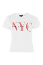 Topshop 'nyc' Slogan Neat T-shirt