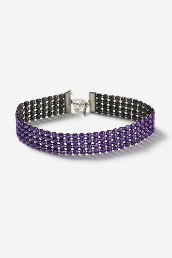 Topshop Purple Rhinestone Choker Necklace