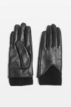 Topshop Knitted Leather Touchscreen Gloves