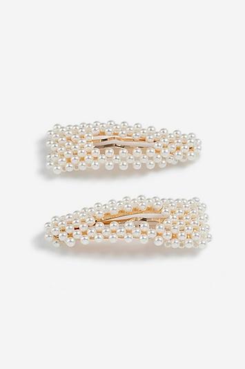 Topshop *pack Of 2 Pearl Snap Hair Clips