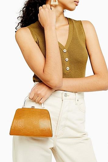Topshop Greed Mustard Grab Mini Bag