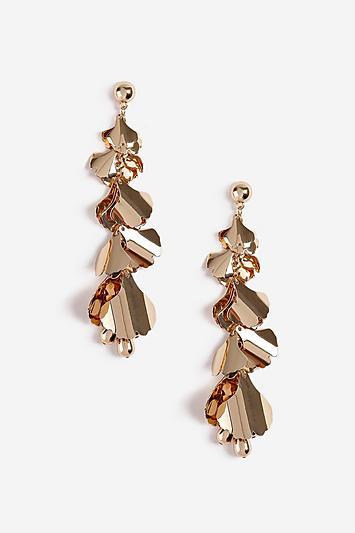 Topshop Mega Leaf Drop Earrings