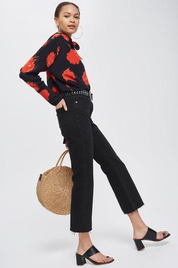 Topshop Petite Dree Cropped Kick Flare Jeans