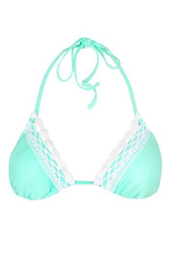 Topshop Crochet Trim Bikini Top