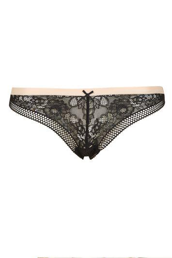 Topshop Floral Geometric Print Lace Brazilian Knickers
