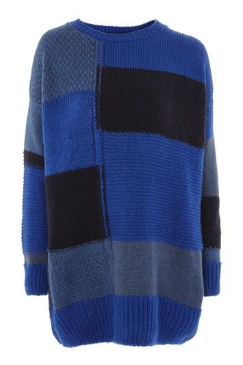 Topshop Patchwork Oversized Sweater