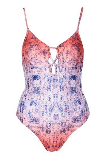Topshop Geo Print Ombre Swimsuit