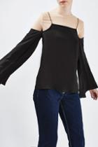 Topshop Overlay Flared Sleeve Blouse