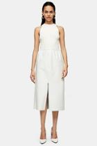 *white Leather Skirt By Topshop Boutique