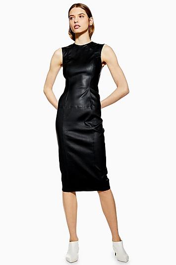 Topshop *leather Seam Dress By Boutique