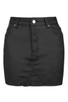 Topshop Moto Black Denim Coated Skirt